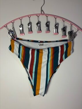 Garage Multicolor Striped Swim Bottom
